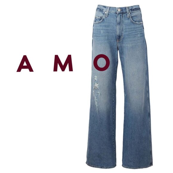 AMO Frida Wide Leg Jeans Back to Life Wash 27 EUC - Picture 1 of 15